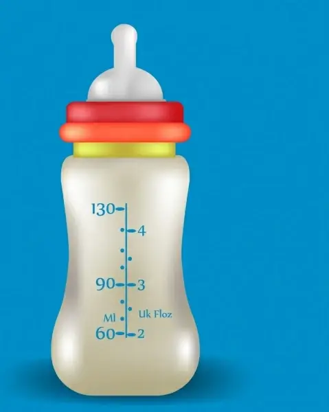 milk promotion banner realistic baby bottle ornament
