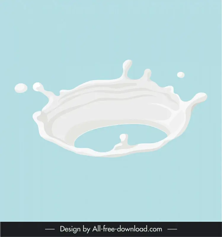 milk splash icon 3d dynamic circle shap