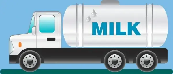milk supply chain banner white truck ornament