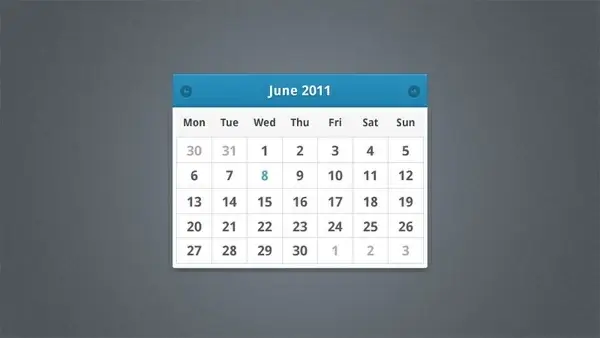 Minimalist Calendar Widget PSD