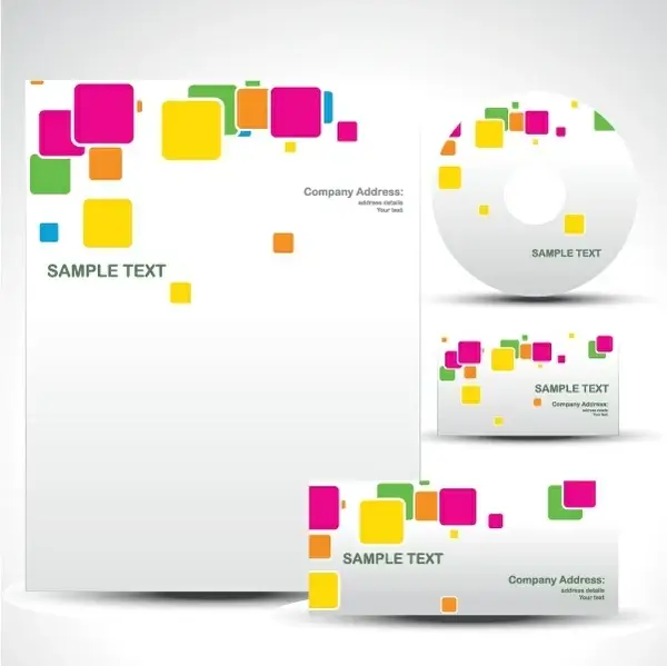 corporate identity template bright colorful squares decor