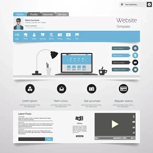 minimalistic business website template set vector