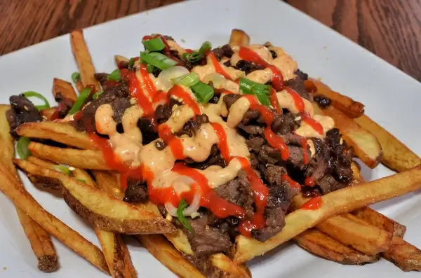 mmm kimchi fries with bulgogi