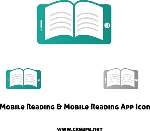 mobile book app icon vector