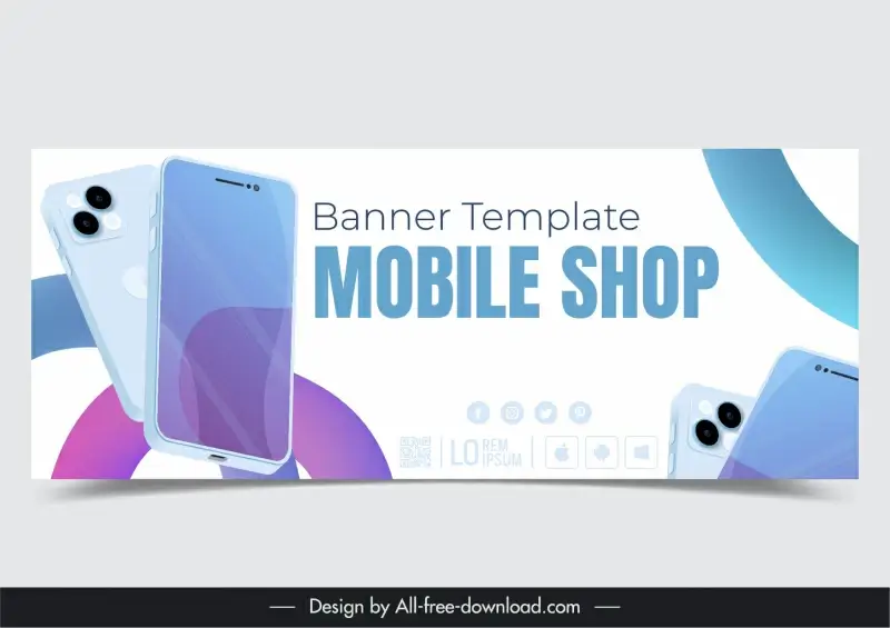 mobile shop banner template modern smartphone decor