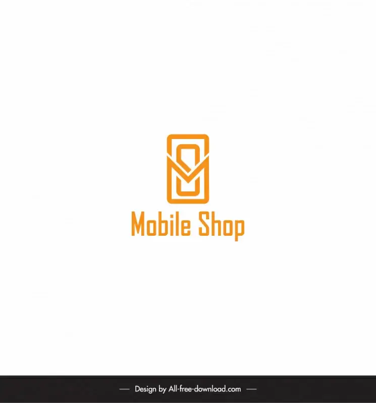 mobile shop logo flat symmetric geometry