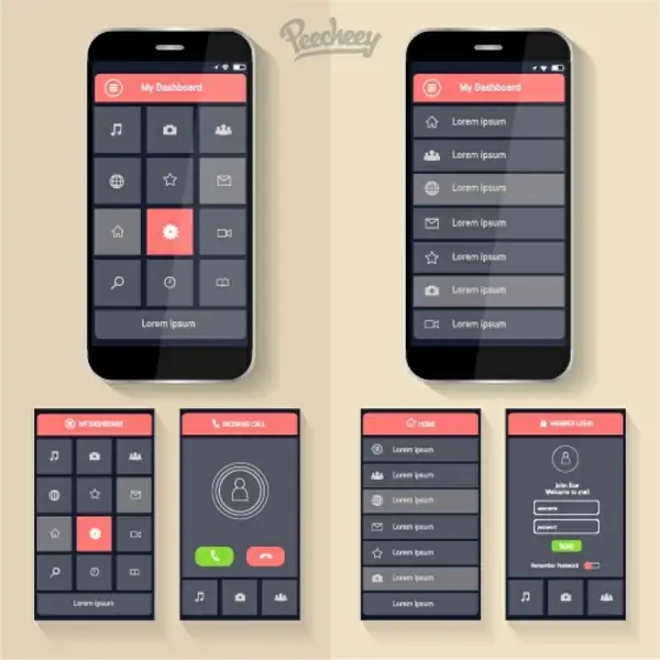mockup application design for smartphones