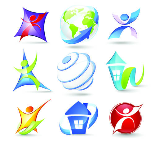 modern 3d logos design elements vector
