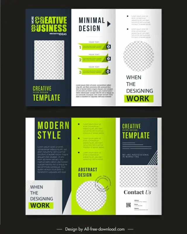 modern business brochure templates elegant contrast checkered geometry 