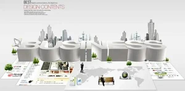 modern business city template layered