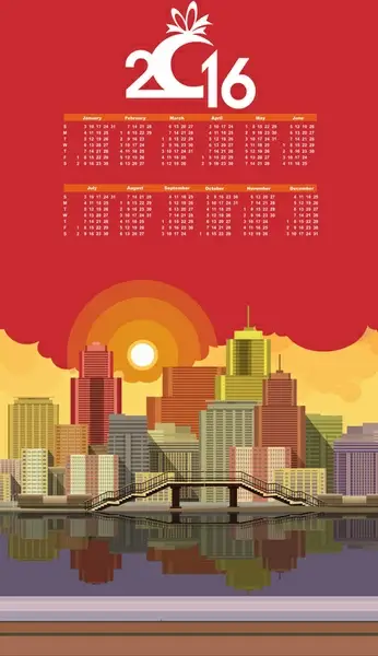modern city with calendar16 vector