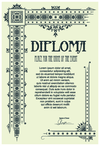modern diploma template vector