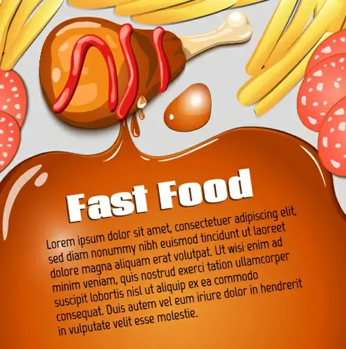 modern fast food poster vector 