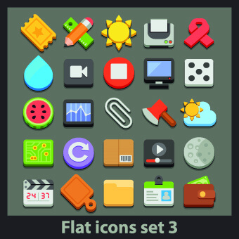 modern icons objects vector set