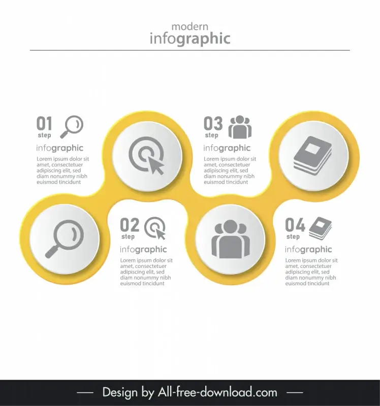 modern infographic template symmetric circles layout 