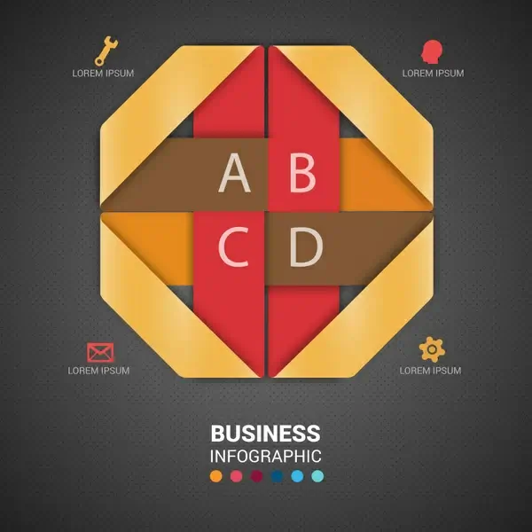 modern style business infographic with 3d origami design