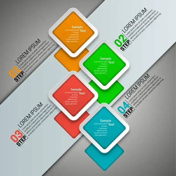 modern style infographic design with squares illustration