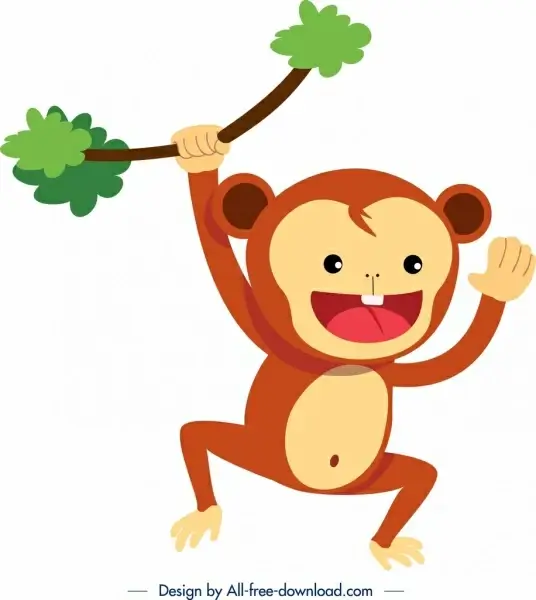 monkey animal icon cute cartoon sketch