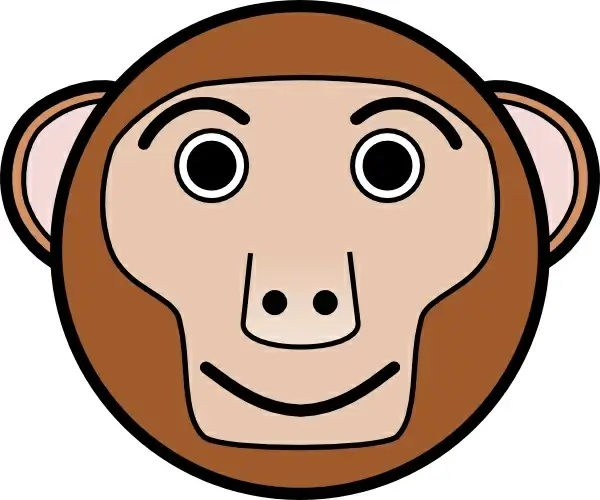 Monkey Rounded Face clip art