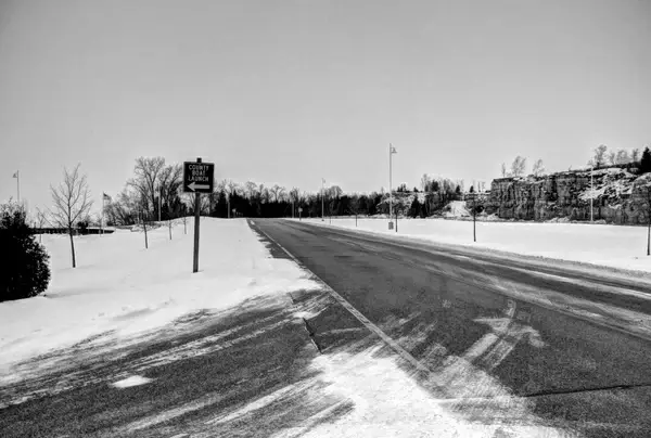 monochrome roadway in sturgeon bay wisconsin