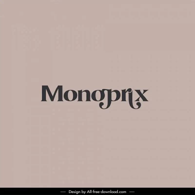 monoprix logo template flat calligraphy sketch