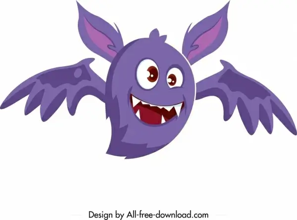 monster icon funny cartoon character sketch winged shape