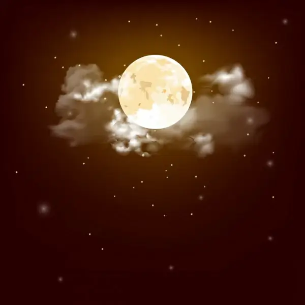moon sky painting modern twinkling design