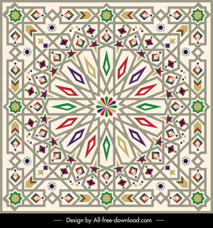 morocco pattern template colorful symmetric repeating geometric shapes decor