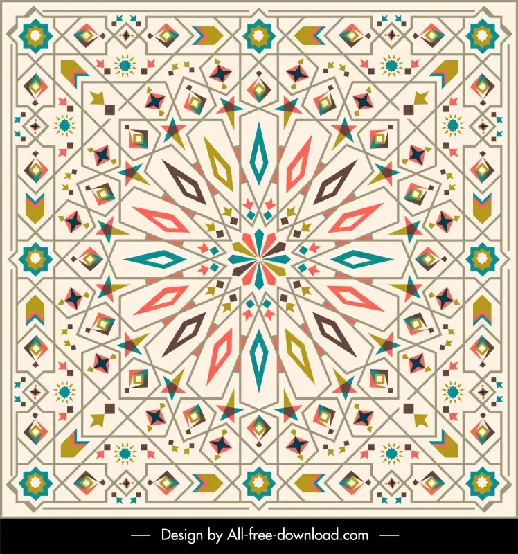 morocco pattern template flat classic illusion symmetry design