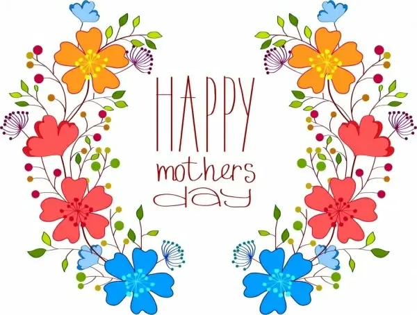 mother day backdrop colorful flower design handdrawn style