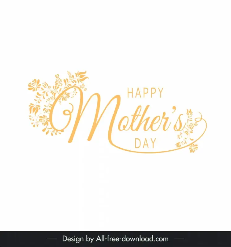 mother day card typographical background  flower flora calligraphy sketch