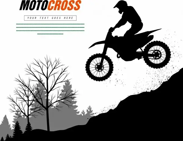 motorbike advertisement racer silhouette decoration
