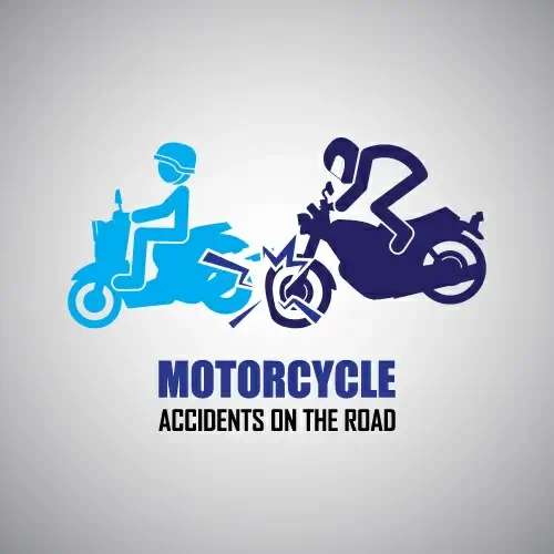 motorcycle accidents caution logos vector