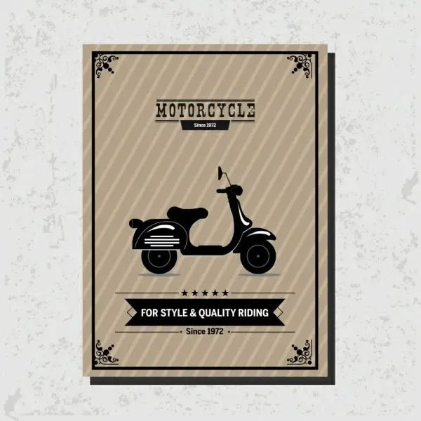 motorcycle advertisement vintage bike icon decoration