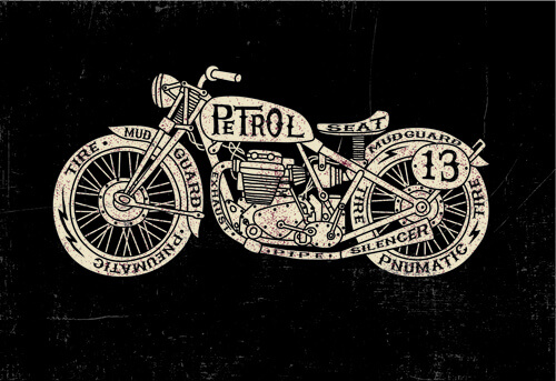 motorcycle retro posters creative vector graphics