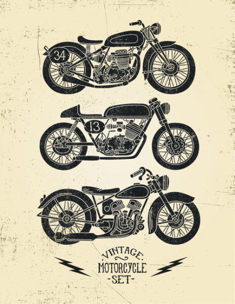 motorcycle retro posters creative vector graphics