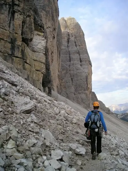 mountaineer climber three zinnen