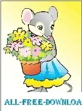 Mouse with Flowers