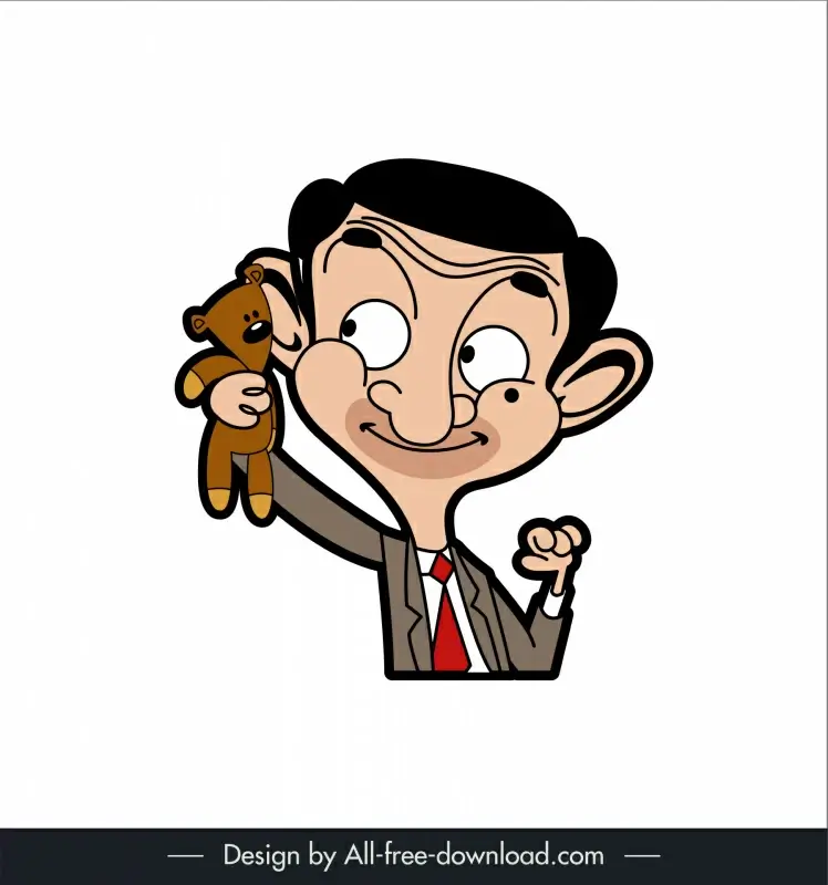 Mr bean cartoon character icon funny handdrawn sketch Vectors graphic art  designs in editable .ai .eps .svg .cdr format free and easy download  unlimit id:6926161
