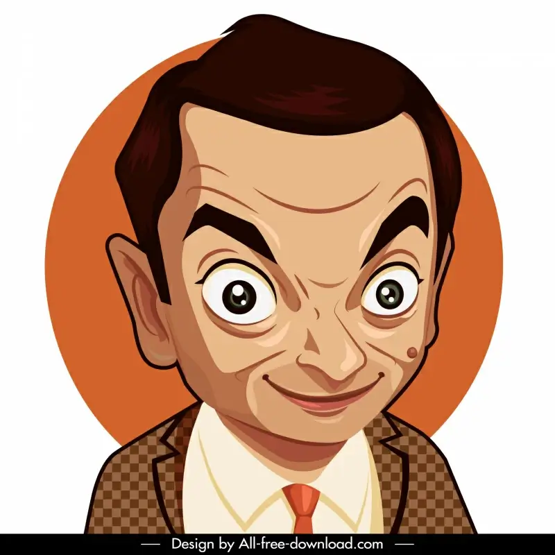Mr bean movie actor icon comic cartoon character sketch Vectors graphic art  designs in editable .ai .eps .svg .cdr format free and easy download  unlimit id:6928925
