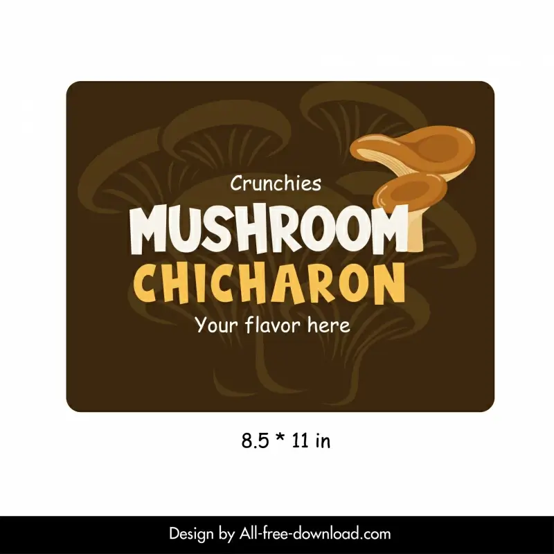 mushroom chicharon label template flat classic