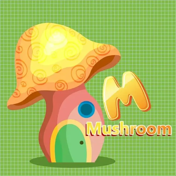 mushroom house icon multicolored decoration 3d design