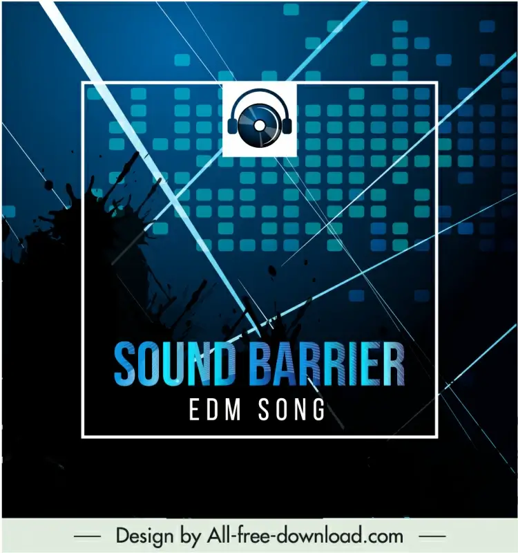 music album picture sound barrier banner template modern silhouette grunge design