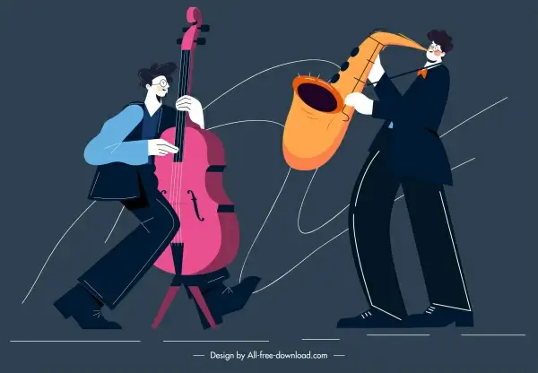 music background accoustic performance sketch cartoon design