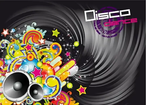 music elements disco dance vector