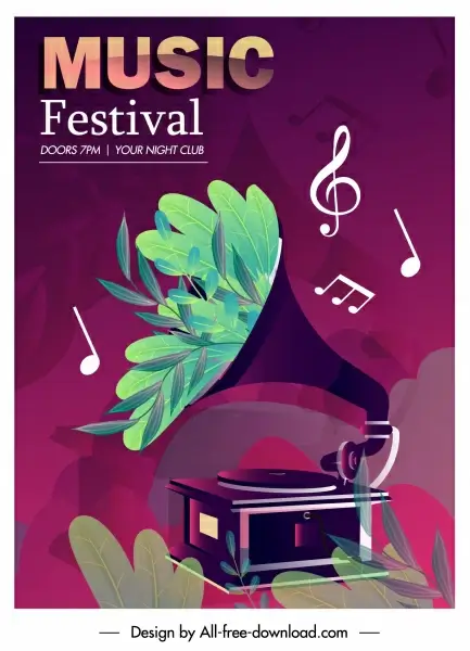 music festival poster retro speaker sketch
