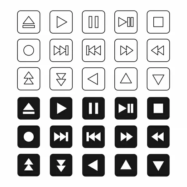 music media player icon set vector template illustration design