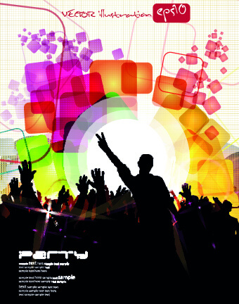 music party poster vector illustration