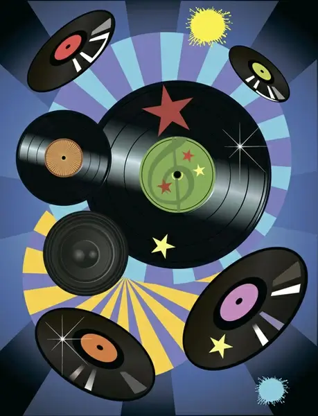 music record art background vector