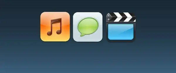 Music, Text, Videos iOS Icons